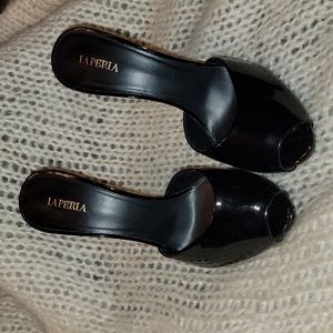 La PerlaSabot Patent Leather Mules (Size 38)